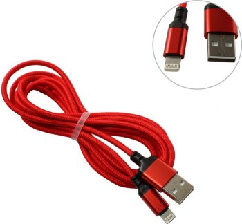 Кабель Hoco <X14 Lightning 2M Red/Black> USB 2.0 AM--> Lightning 2м