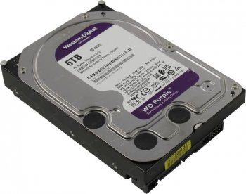 Жесткий диск 6 Тб SATA 6Гб/s Western Digital Purple <WD63PURU> 3.5" 256 Mb, 5400 rpm