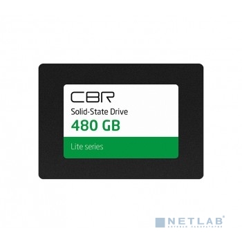 Твердотельный накопитель (SSD) CBR SSD-480GB-2.5-LT22, внутренний, серия "Lite", 480 GB, 2.5", SATA III 6 Gbit/s, SM2259XT, 3D TLC NAND, R/W speed up
