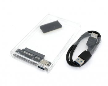 Внешний бокс жесткого диска 2,5" Yucun пластиковый USB 3.0 прозрачный