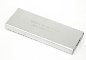 Внешний бокс SSD диска NGFF (M2) с выходом USB 3.0 алюминиевый, серебристый