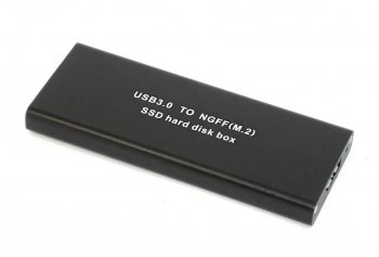 Внешний бокс SSD диска NGFF (M2) с выходом USB 3.0 алюминиевый, черный