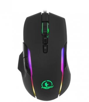 Мышь программируемая Jet.A Panteon <PS150 PRO Black> (RTL) USB 9btn+2Roll, подсветка