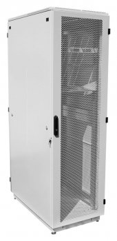 Шкаф серверный ЦМО (ШТК-М-42.6.10-44АА-9005) напольный 42U 600x1000мм пер.дв.перфор. задн.дв.перфор. 2 бок.пан. 550кг черный 855мм 121кг 180град. 2030