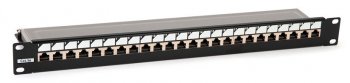 Patch Panel 19" 1U FTP 24 port кат.5e Hyperline <PP3-19-24-8P8C-C5E-SH-110D> (dual IDC)