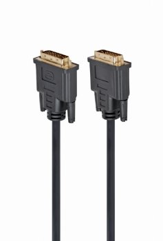 Кабель DVI-D dual link Cablexpert CC-DVI2-BK-6, 25M/25M, 1.8м, черный, экран, феррит.кольца, пакет