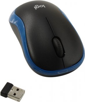 Мышь беспроводная Logitech M185 Blue Wireless Mouse <910-002632> (RTL) USB 3btn+Roll уменьшенная