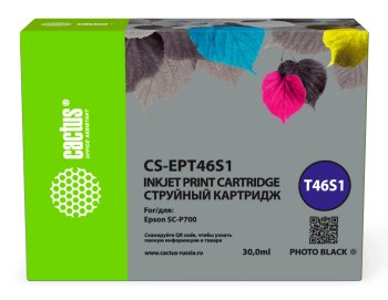 Картридж Cactus CS-EPT46S1 T46S1 фото черный (30мл) для Epson SureColor SC-P700