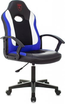 Кресло для геймера Zombie 11LT черный/синий эко.кожа/ткань крестов. пластик черный