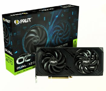 Видеокарта 12048 Мб <PCI-E> GDDR6X Palit <RTX4070 Dual OC 12GB> (RTL) HDMI+3xDP <GeForce RTX4070>