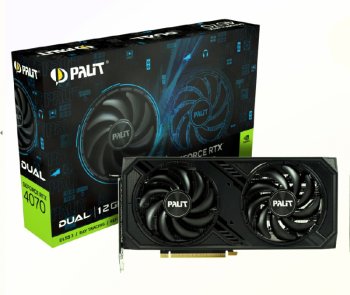 Видеокарта Palit PA-RTX4070 DUAL 12GB PCIE16 12288Мб 192 GDDR6X 1920/21000 HDMIx1 DPx3 HDCP Ret