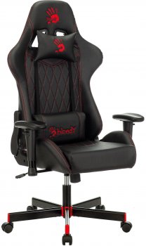 Кресло для геймера A4Tech Bloody GC-800 черный ромбик эко.кожа крестов. металл
