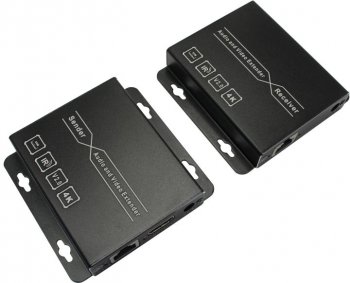 Удлинитель по витой паре Orient <VE045IR-2.0> HDMI Extender (HDMI 19F-> RJ45 -> HDMI 19F, до 60м) +2 б.п.