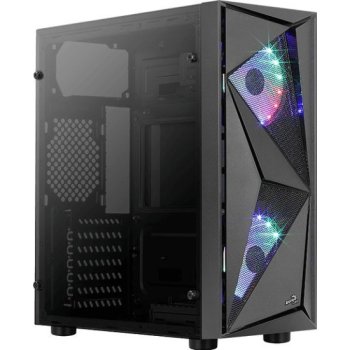Корпус Aerocool Glider Cosmo V1 без БП, ATX, боковое окно (закаленное стекло), черный
