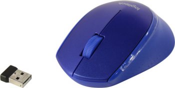 Мышь беспроводная Logitech M330 Silent Plus Blue Wireless Mouse <910-004925> (RTL) USB 3btn+Roll