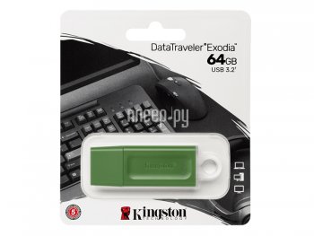 Накопитель USB 64Gb - Kingston DataTraveler Exodia Green KC-U2G64-7GG