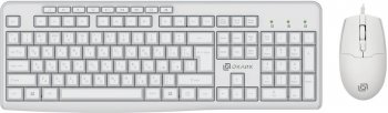 Комплект клавиатура + мышь OKLICK Keyboard & Optical Mouse <S650> White (Кл-ра, М/Мед, USB+Мышь 4кн, Roll, USB) <1875257>