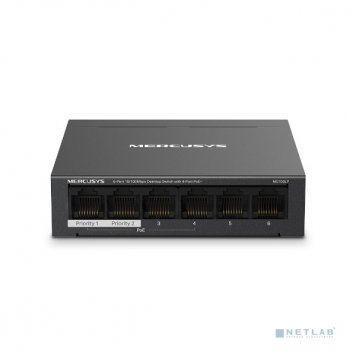 Коммутатор Mercusys <MS106LP> 6-Port Desktop with 4-Port PoE+