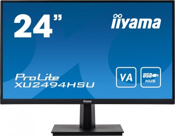 Монитор 23.8" IIYAMA ProLite XU2494HSU-B2 <Black> (VA, 75Hz, LCD, 1920x1080, HDMI, DP, USB3.2 Hub)