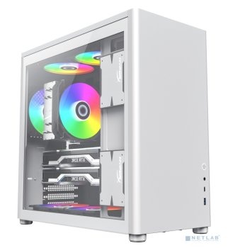 Корпус GameMax Spark Pro Full White без БП (Midi Tower, ATX, Белый., USB3.0+Type C, Зак. стекло)