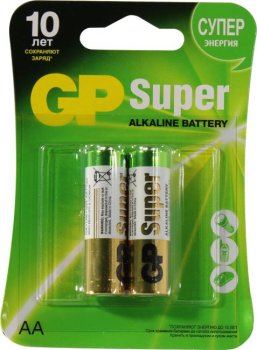 Батарейка GP Ultra/Super GP15A-2CR2 (LR6) Size AA, щелочной (alkaline) <уп. 2 шт>