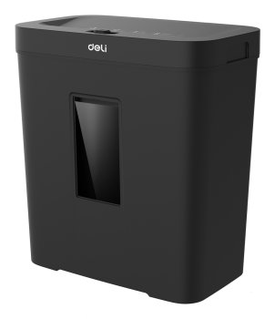 Уничтожитель бумаги Deli ET021 черный с автоподачей (секр.P-4) фрагменты 8лист. 12лтр.