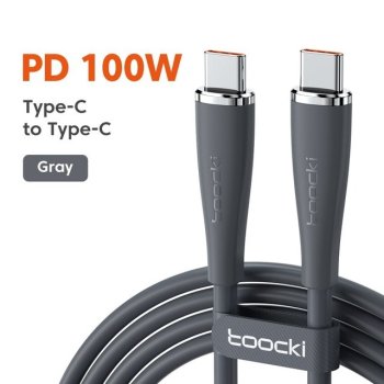 Кабель Toocki <706880055486> USB-С M --> USB-C M ver3.1 PD100W 1м Gray