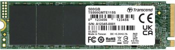 Твердотельный накопитель (SSD) Transcend PCIe 3.0 x4 500GB TS500GMTE115S 115S M.2 2280 0.2 DWPD