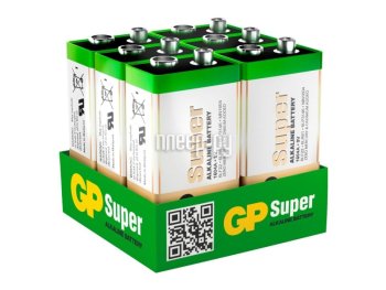 Батарейка крона - GP Super Alkaline 9V 1604A-5CRB6 72/720 (6 штук)