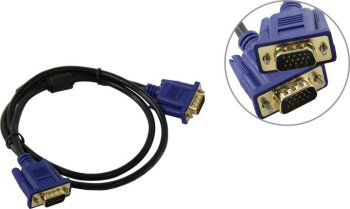 Кабель ExeGate <EX-CC-PVGA-15M15M-1.0> монитор - SVGA card (15M-15M) 1м 2 фильтра <EX294725RUS>