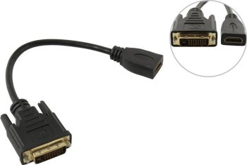 Переходник ExeGate <EX-CC-HDMIF-DVIM-0.15> HDMI to DVI-D (19F - 25M) 0.15м <EX294675RUS>