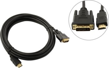 Кабель ExeGate <EX-CC-HDMIM-DVI2M-5.0> HDMI to DVI-D (19M - 25M) 5м <EX294674RUS>