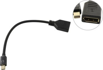 Переходник ExeGate <EX-CC-mDPM-DPF-0.15> miniDisplayPort (M) -> DisplayPort (F) 0.15м <EX294716RUS>