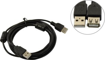 Кабель ExeGate <EX-CCF-USB2-AMAF-3.0F> USB 2.0 A-->A 3м, 2 фильтра <EX294763RUS>
