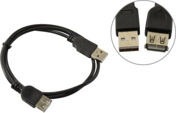Кабель ExeGate <EX-CC-USB2-AMAF-0.75> USB 2.0 A-->A 0.75м <EX294741RUS>