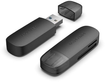 Картридер Vention USB 3.0 (SD+TF) Черный
