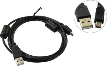 Кабель ExeGate <EX-CCP-USB2-AM5P-1.8> USB 2.0 A-->miniB5P 1.8м, 2 фильтра <EX294758RUS>