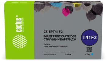 Картридж Cactus CS-EPT41F2 T41F2 голуб.пигм. (350мл) для Epson SureColor SC-T5400M/SC-T3405/SC-T5405