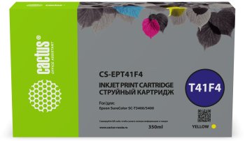 Картридж Cactus CS-EPT41F4 T41F4 желт.пигм. (350мл) для Epson SureColor SC-T5400M/SC-T3405/SC-T5405