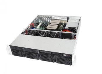 Корпус для монтажа в стойку 2U rackmount, 8+1 trays, 550W CRPS PSU(1+1) / 21" depth chassis / Supports ATX, Micro-ATX and Mini-ITX motherboards