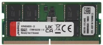 Оперативная память для ноутбуков Kingston DDR5 32GB 4800MT/s CL40 SO-DIMM 2Rx8, 1 year