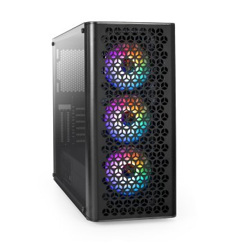 Корпус Miditower ExeGate EVO-9202-NPX500 (ATX, БП 500NPX с вент. 12 см, с окном, 1*USB+1*USB3.0, аудио, 3 вент. 12см с RGB подсветкой)