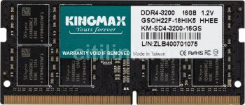 Оперативная память для ноутбуков 16Gb 3200MHz Kingmax KM-SD4-3200-16GS RTL PC4-25600 CL22 SO-DIMM 260-pin 1.2В dual rank Ret
