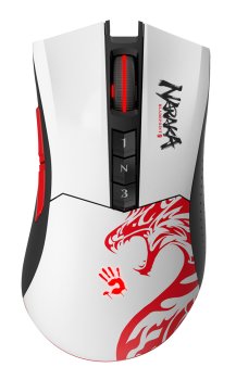 Мышь беспроводная A4Tech Bloody R90 Plus Naraka белый/рисунок оптическая (5000dpi) USB (7but)
