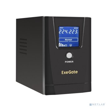 Источник бесперебойного питания 500VA ExeGate Power Smart <ULB-500> <EX294613RUS> Schuko, LCD