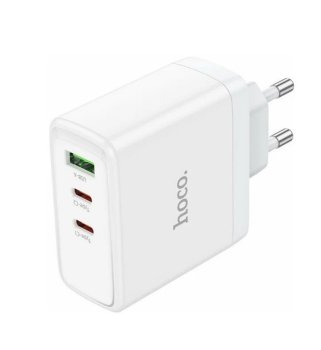 Зарядка USB-устройств HOCO N30 Glory PD65W (кабель Type-C - Type-C), 1xUSB-A, 2xType-C, белый 6931474784162