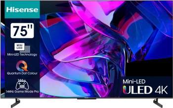 Телевизор-LCD QLED Hisense 75" 75U7KQ темно-серый 4K Ultra HD 120Hz DVB-T DVB-T2 DVB-C DVB-S DVB-S2 USB WiFi Smart TV