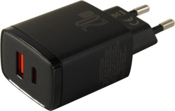 Зарядка USB-устройств Baseus <CCXJ-B01 Black> USB (Вх. AC100-240V,Вых. DC5/9/12V, 20W, USB, USB-C)