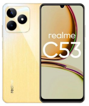Смартфон Realme C53 128Gb 6Gb золотой моноблок 3G 4G 2Sim 6.74" 720x1600 Android 13 50Mpix 802.11 b/g/n/ac NFC GPS GSM900/1800 GSM1900 TouchSc microSD