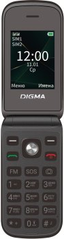 Мобильный телефон Digma VOX FS241 128Mb черный раскладной 3G 4G 2Sim 2.44" 240x320 0.3Mpix GSM900/1800 FM microSD max128Gb